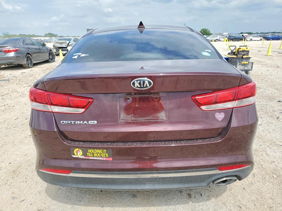2017 Kia Optima VIN 5XXGT4L39HG166529 COPART salvage auction — FRONT END, Tx - Salvage Vehicle Title, sold $850 on 2026-07-02 (photo 6)