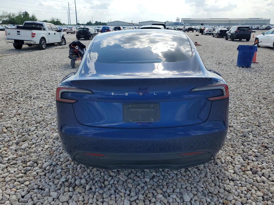 2025 Tesla Model 3 VIN 5YJ3E1EA5SF009920 COPART salvage auction — FRONT END, Tx - Salvage Vehicle Title, sold $9,400 on 2026-07-02 (photo 6)