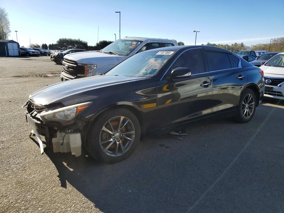 2015 Infiniti Q50 VIN JN1BV7AR5FM420034 COPART salvage auction — FRONT END, Ma - Cert Of Title-Salvage, sold $2,900 on 2026-07-10 (photo 1)