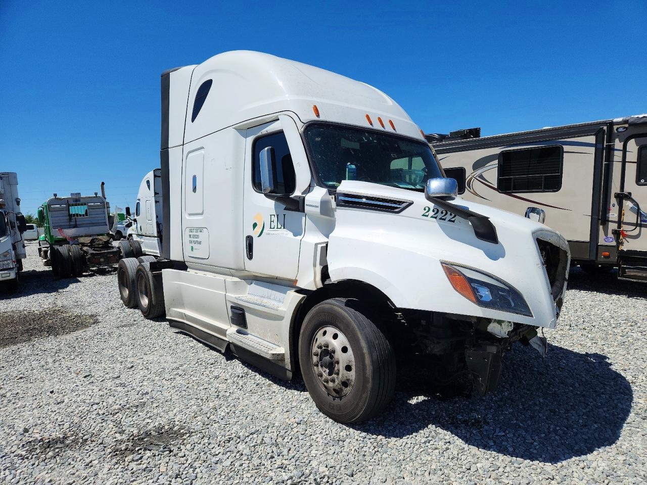 2023 Freightliner Cascadia VIN 3AKJHHDV2PSUF8481 COPART salvage auction — Front End, GA - CERT OF TITLE-SALVAGE, sold $22,000 on 2026-07-09 (photo 1)