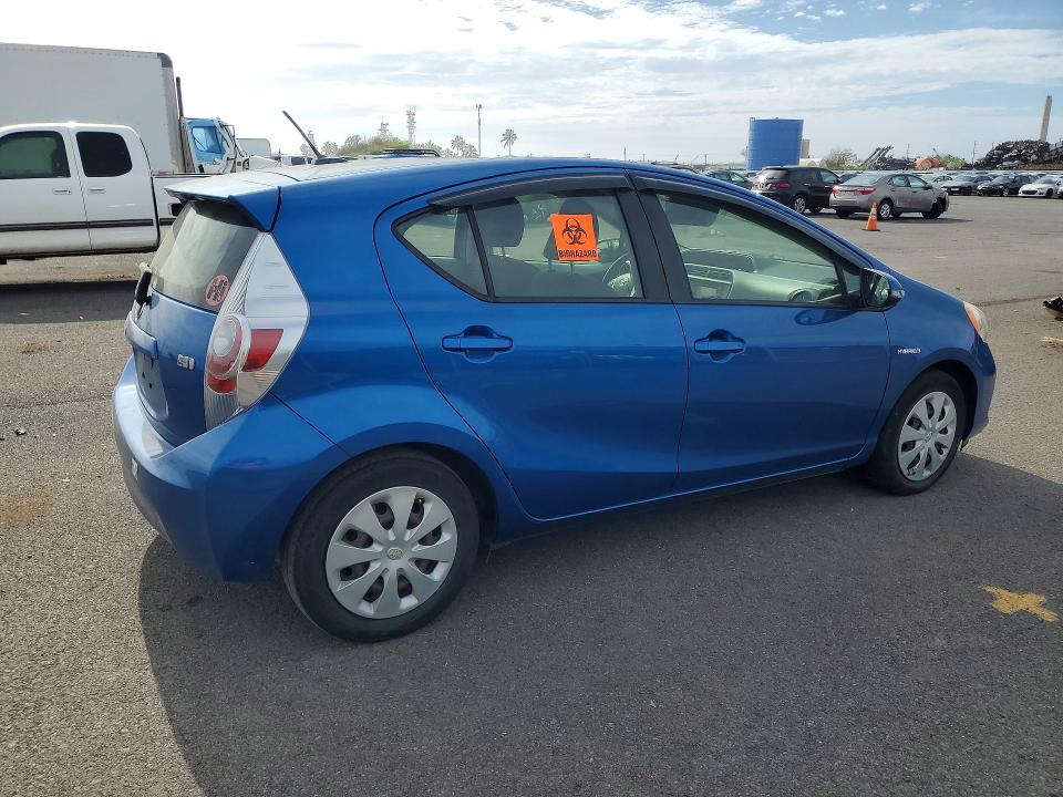 2012 Toyota Prius c VIN JTDKDTB30C1515343 COPART salvage auction — WATER/FLOOD, Hi - Certificate Of Salvage, sold $2 on 2026-07-20 (photo 3)