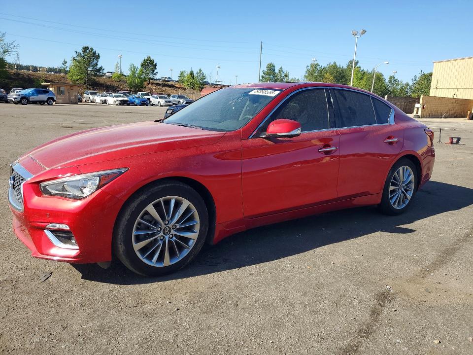 2022 Infiniti Q50 VIN JN1EV7BP4NM310021 COPART salvage auction — ROOF, Sc - Cert Of Title-Salvage, sold $8,100 on 2026-07-10 (photo 1)