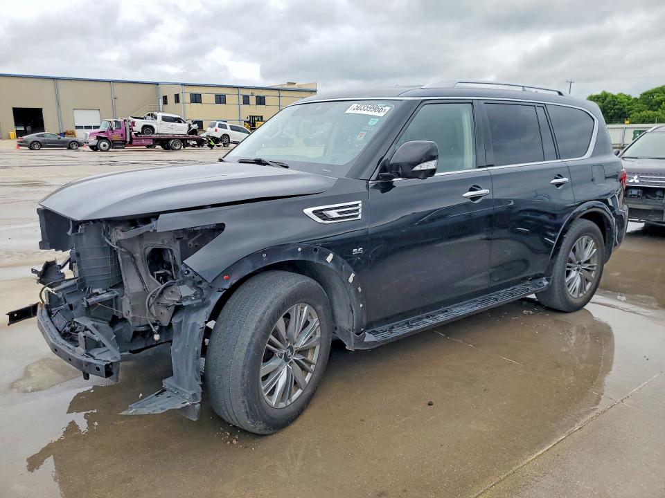 2020 Infiniti Qx80 VIN JN8AZ2NF3L9704653 COPART salvage auction — FRONT END, Tx - Salvage Vehicle Title, sold $6,300 on 2026-07-09 (photo 1)