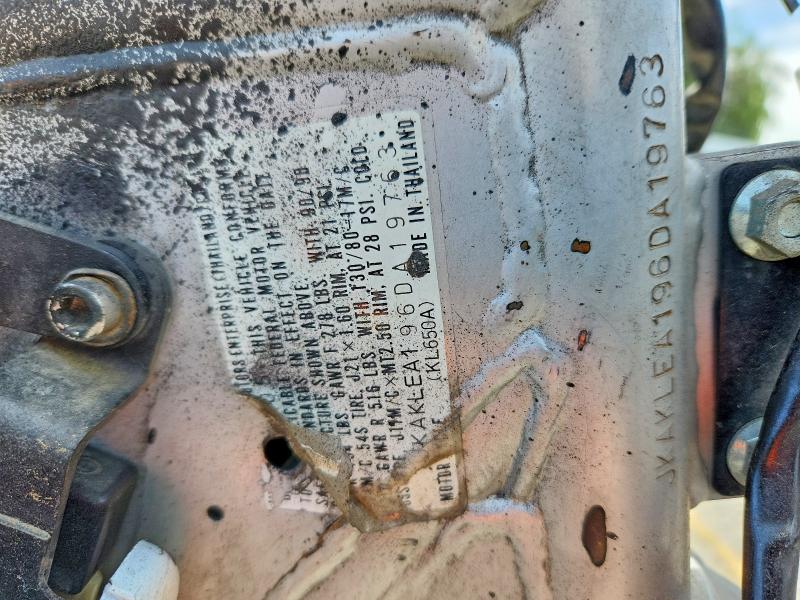 2006 Kawasaki Kl650 VIN JKAKLEA196DA19763 COPART salvage auction — VANDALISM, CA - SALVAGE CERTIFICATE, sold $1 on 2026-07-10 (photo 8)