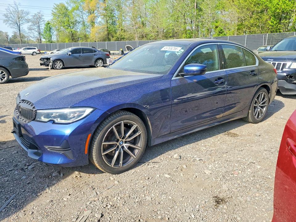2020 BMW 3er VIN 3MW5R7J05L8B32844 COPART salvage auction — FRONT END, MD - CERT OF SALVAGE < 75% DAMAGE, sold $12,200 on 2026-07-03 (photo 1)