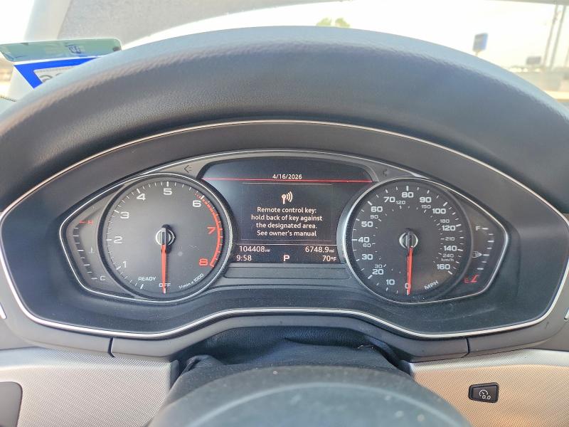 2018 Audi A4 VIN WAUKMAF49JA067590 COPART salvage auction — FRONT END, Tx - Salvage Vehicle Title, sold $2,500 on 2026-07-29 (photo 9)