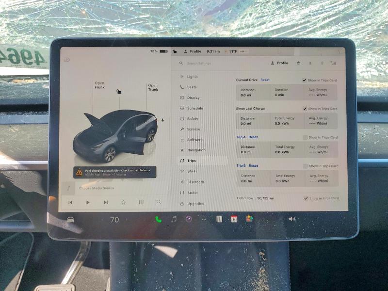2023 Tesla Model y VIN 7SAYGDEE3PA036061 COPART salvage auction — FRONT END, NJ - CERT OF TITLE-SALVAGE, sold $13,100 on 2026-07-28 (photo 9)