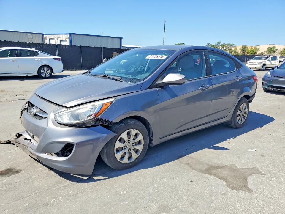 2017 Hyundai Accent VIN KMHCT4AE8HU288582 COPART salvage auction — REAR END, FL - CERT OF TITLE SLVG REBUILDABLE, sold $375 on 2026-07-21 (photo 1)