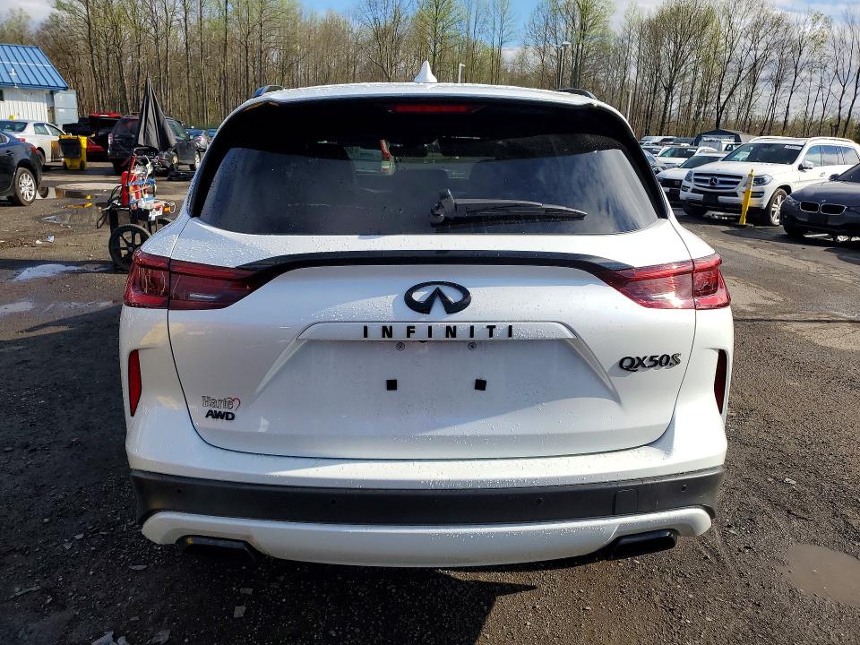 2025 Infiniti Qx50 VIN 3PCAJ5FB6SF103287 COPART salvage auction — FRONT END, Salvage Title, sold $8,700 on 2026-08-21 (photo 6)