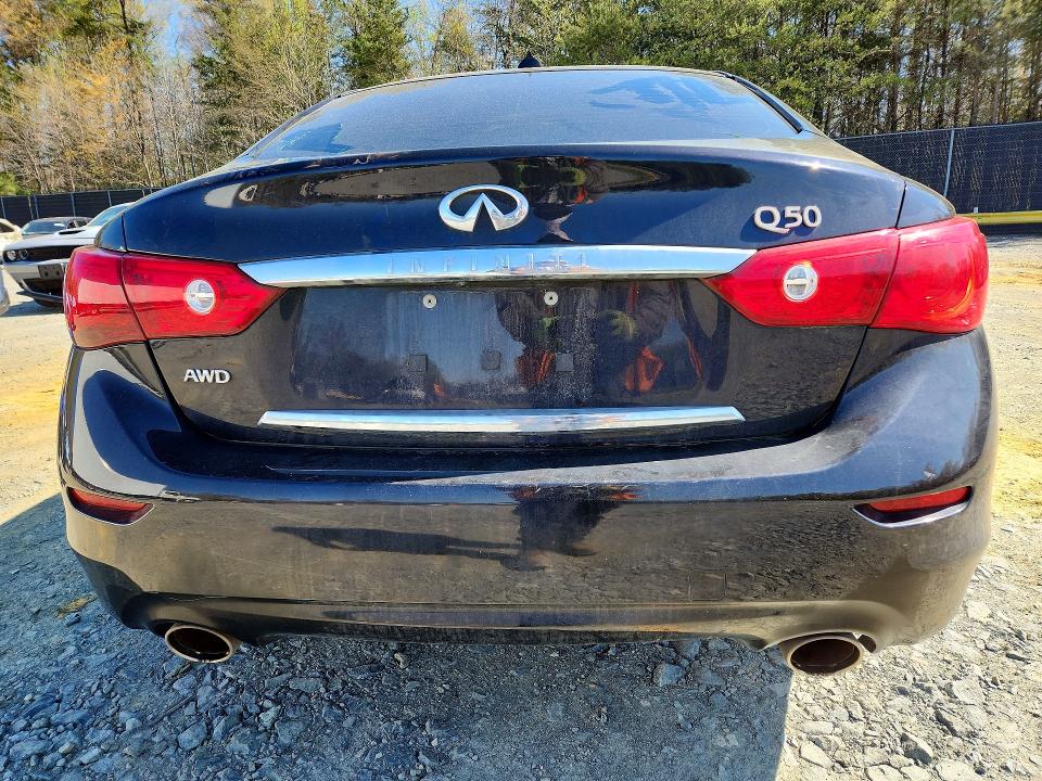 2015 Infiniti Q50 VIN JN1BV7AR0FM414268 COPART salvage auction — FRONT END, Md - Cert Of Salvage > 75% Damage, sold $1,800 on 2026-07-24 (photo 6)
