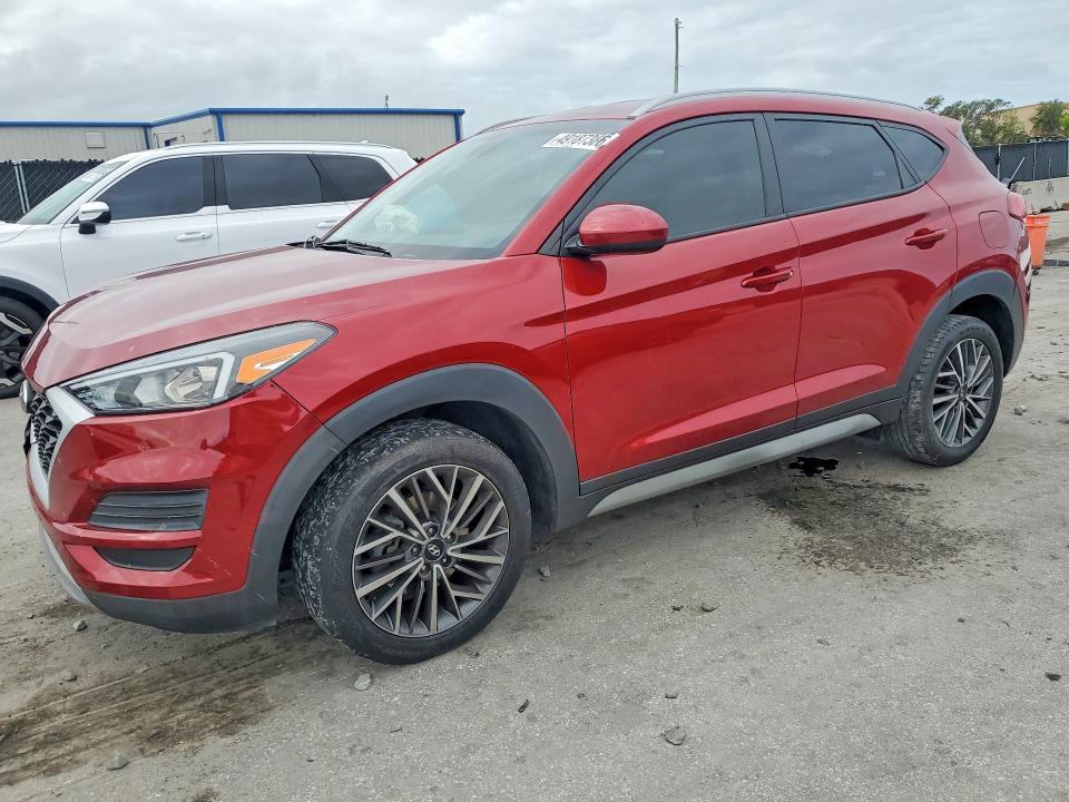 2021 Hyundai Tucson VIN KM8J33AL1MU384144 COPART salvage auction — FRONT END, Fl - Cert Of Title Slvg Rebuildable, sold $4,250 on 2026-07-08 (photo 1)