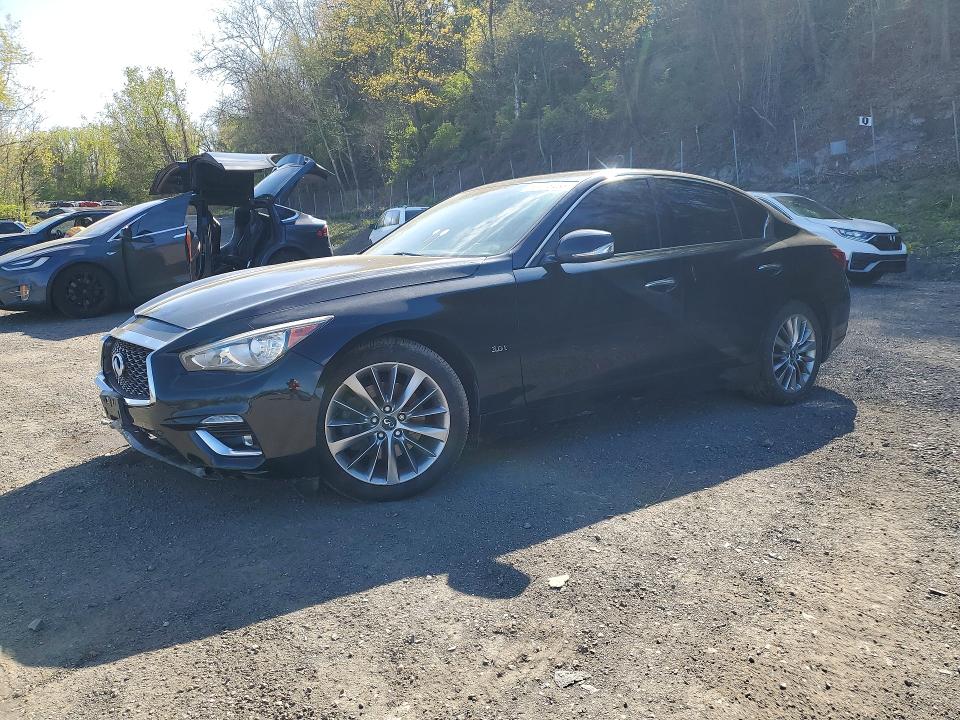 2019 Infiniti Q50 VIN JN1EV7AR3KM552670 COPART salvage auction — FRONT END, Id - Salvage Certificate Of Title, sold $3,600 on 2026-07-07 (photo 1)