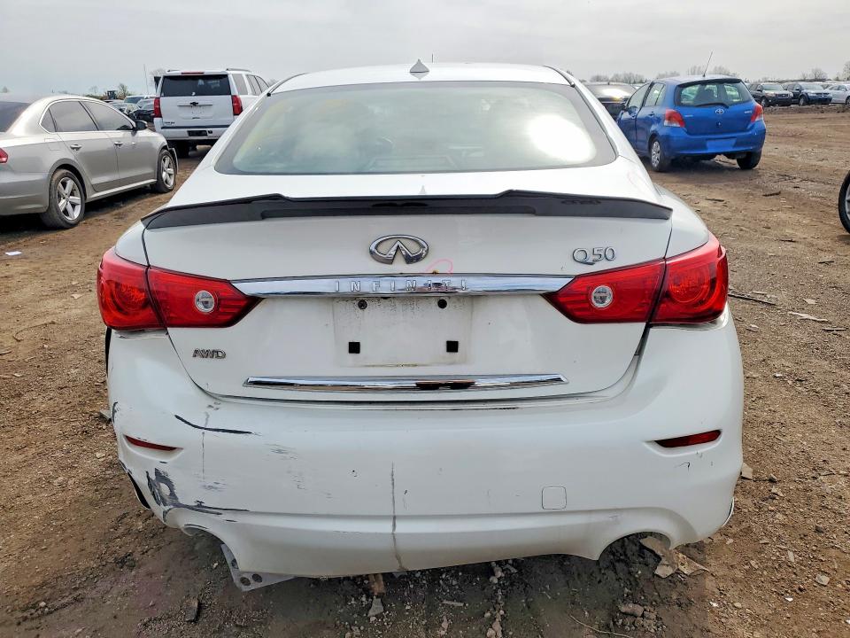 2014 Infiniti Q50 VIN JN1AV7ARXEM700784 COPART salvage auction — FRONT END, Il - Salvage Certificate, sold $575 on 2026-07-14 (photo 6)