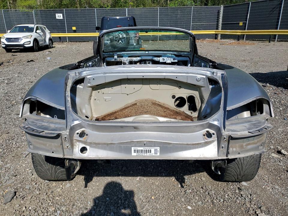 2004 Porsche Boxster VIN WP0CB29844U661704 COPART salvage auction — STRIPPED, Md - Parts Only-No Title Letter, sold $200 on 2026-07-31 (photo 6)