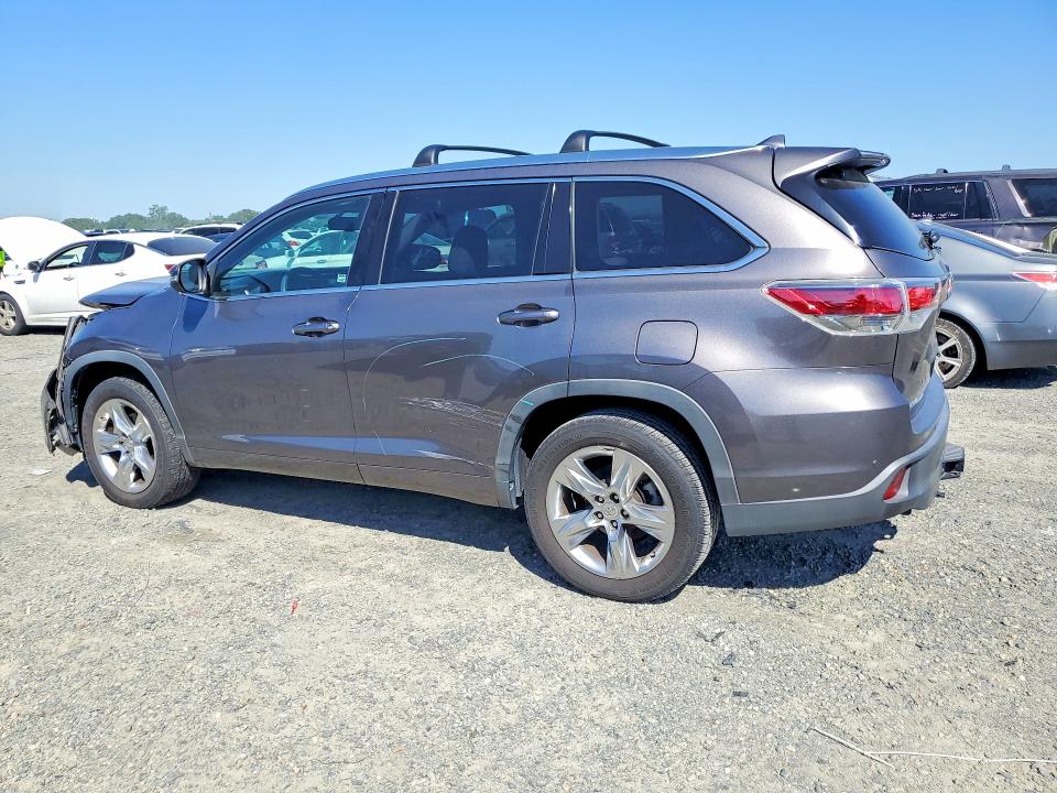 2015 Toyota Highlander VIN 5TDYKRFH1FS072197 COPART salvage auction — FRONT END, Ca - Salvage Certificate, sold $7,700 on 2026-07-09 (photo 2)