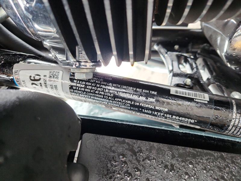 2020 Harley-davidson Fl VIN 1HD1KEF10LB645220 COPART salvage auction — FRONT END, NY - MV-907A SALVAGE CERTIFICATE, sold $8,300 on 2026-07-02 (photo 9)