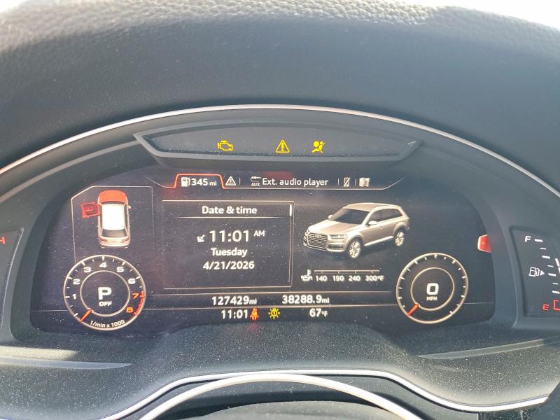 2017 Audi Q7 VIN WA1LHAF74HD039060 COPART salvage auction — FRONT END, In - Cert Of Title-Salvage Title, sold $150 on 2026-07-28 (photo 9)