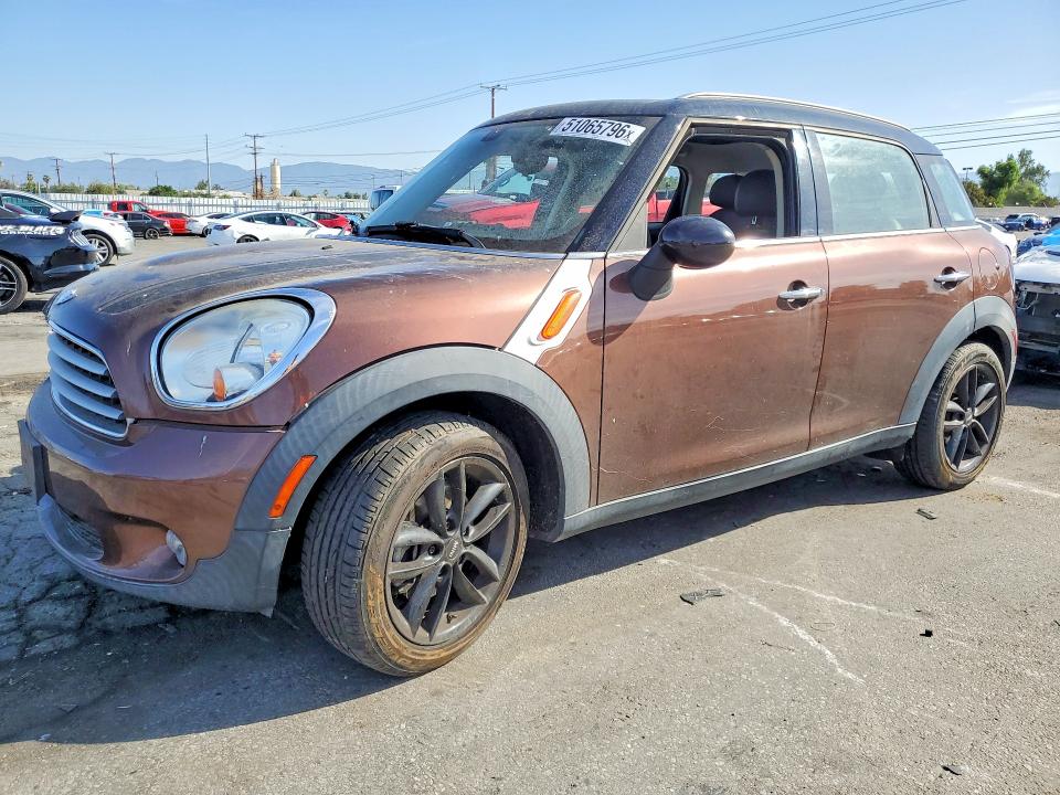 2013 Mini Cooper VIN WMWZB3C57DWM09977 COPART salvage auction — MECHANICAL, Ca - Salvage Certificate, sold $775 on 2026-07-07 (photo 1)