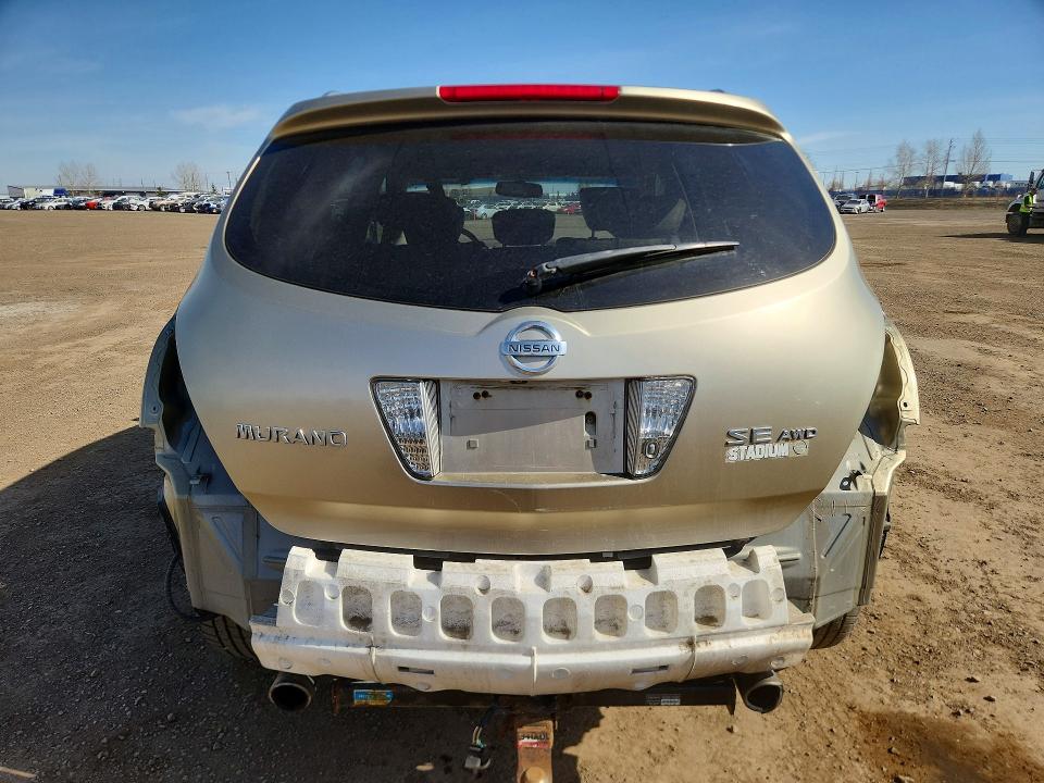 2006 Nissan Murano VIN JN8AZ08W66W514321 COPART salvage auction — REAR END, Ab - Bos - Salvage, sold $200 on 2026-07-07 (photo 6)