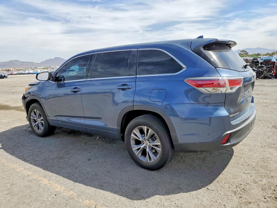 2014 Toyota Highlander VIN 5TDZKRFH4ES034725 COPART salvage auction — FRONT END, Nv - Salvage Title, sold $3,550 on 2026-07-28 (photo 2)