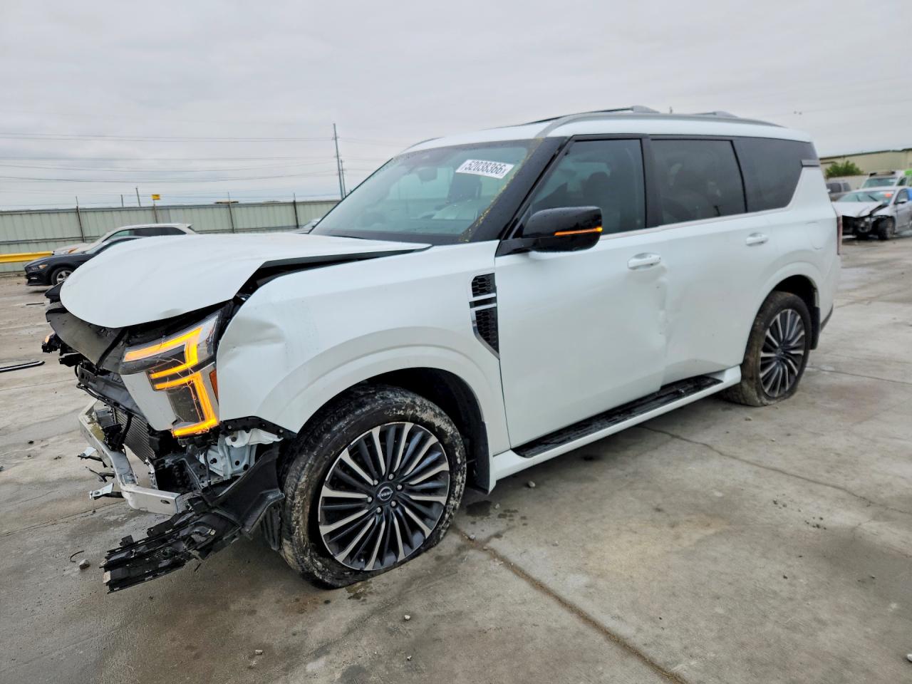 2025 Nissan Armada VIN JN8AY3CCXS9200844 COPART salvage auction — Front End, TX - SALVAGE VEHICLE TITLE, sold $40,750 on 2026-06-26 (photo 1)