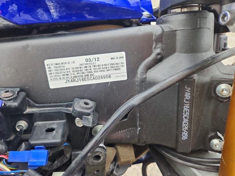 2012 Yamaha Yzf VIN JYARJ16E5CA026956 COPART salvage auction — SIDE, Fl - Cert Of Title Slvg Rebuildable, sold $2,300 on 2026-07-02 (photo 9)
