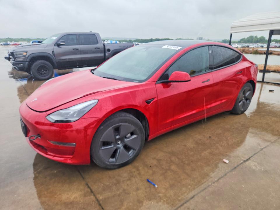 2023 Tesla VIN 5YJ3E1EB0PF675289 COPART salvage auction — FRONT END, Tx - Certificate Of Title, sold $13,800 on 2026-07-06 (photo 1)