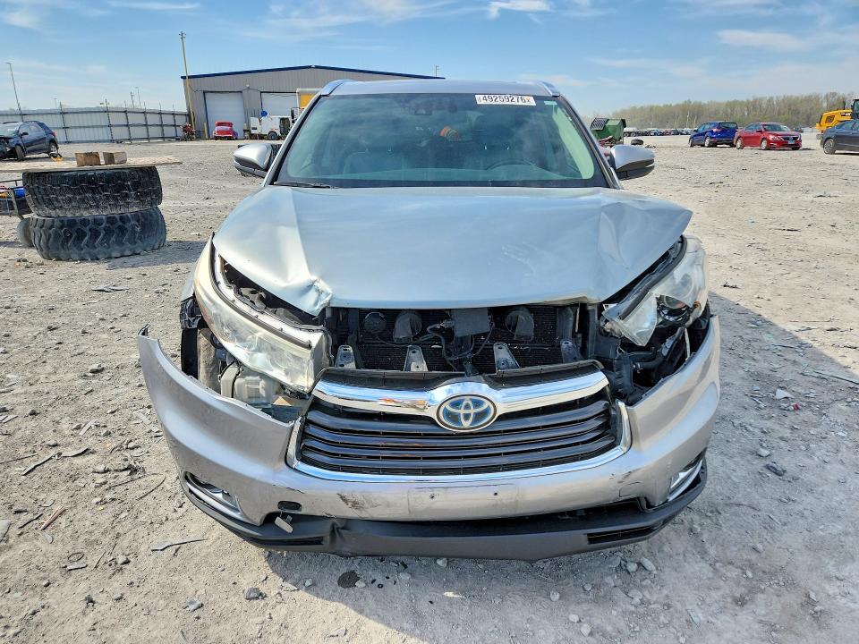 2016 Toyota Highlander VIN 5TDDCRFH6GS015667 COPART salvage auction — FRONT END, Il - Salvage Certificate, sold $6,200 on 2026-07-27 (photo 5)