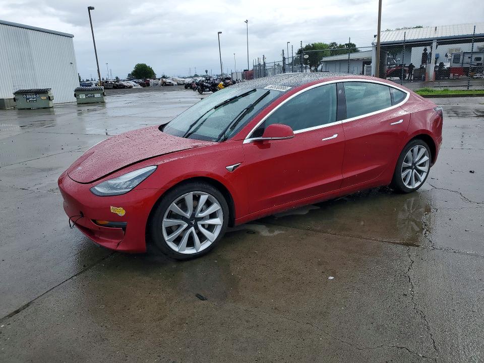 2019 Tesla Model 3 VIN 5YJ3E1EA4KF357644 COPART salvage auction — FRONT END, Ca - Salvage Certificate, sold $2,100 on 2026-07-13 (photo 1)