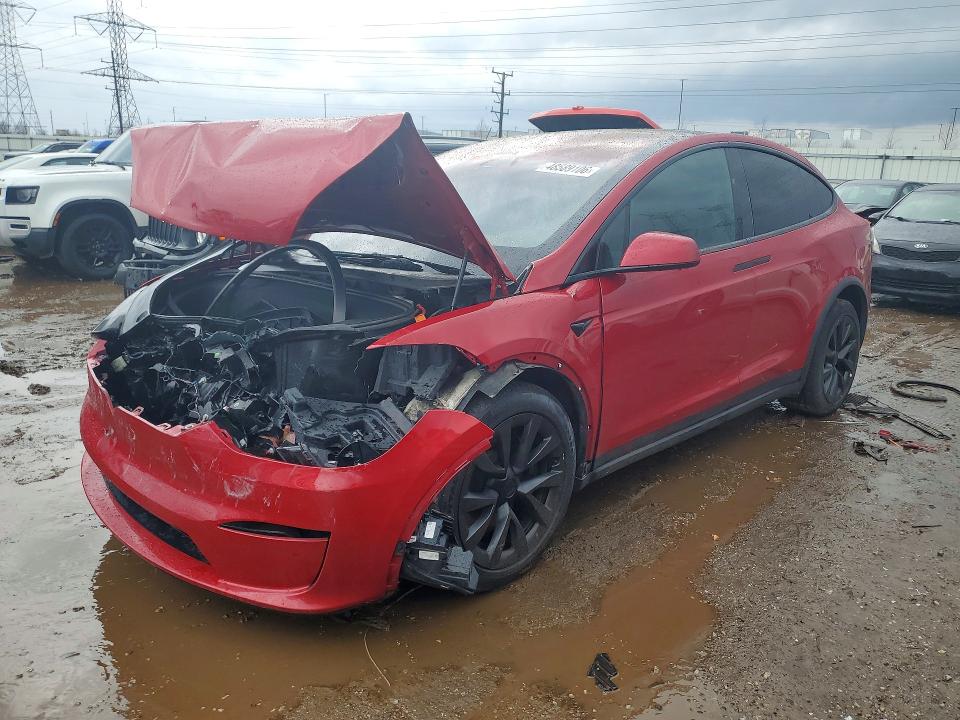 2021 Tesla Model x VIN 5YJXCBE54MF326364 COPART salvage auction — FRONT END, IL, sold $7,600 on 2026-07-28 (photo 1)