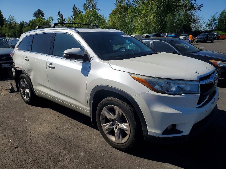 2015 Toyota Highlander VIN 5TDDKRFH1FS189695 COPART salvage auction — REAR END, Or - Salvage Title Certificate, sold $350 on 2026-07-29 (photo 4)