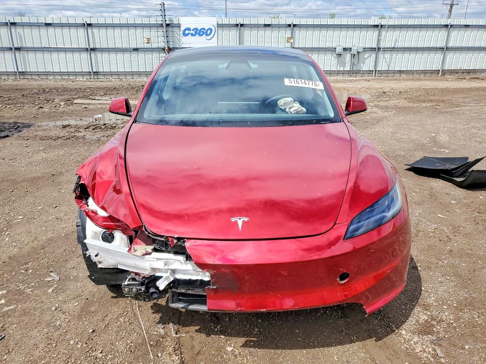 2025 Tesla Model 3 VIN 5YJ3E1EAXSF918185 COPART salvage auction — FRONT END, Il - Salvage Certificate, sold $11,600 on 2026-07-07 (photo 5)