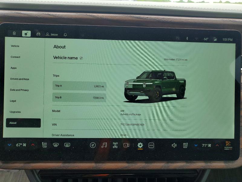 2023 Rivian VIN 7FCTGAAA9PN017439 COPART salvage auction — REAR END, Salvage Title, sold $15,500 on 2026-07-30 (photo 9)