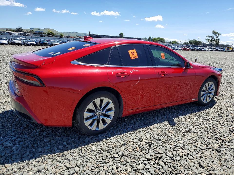 2022 Toyota Mirai VIN JTDAAAAA3NA004799 COPART salvage auction — VANDALISM, CA, sold $1,550 on 2026-07-20 (photo 3)