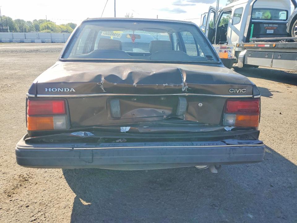 1983 Honda Civic VIN JHMST3439DS037272 COPART salvage auction — REAR END, Or - Salvage Title Certificate, sold $250 on 2026-07-08 (photo 6)