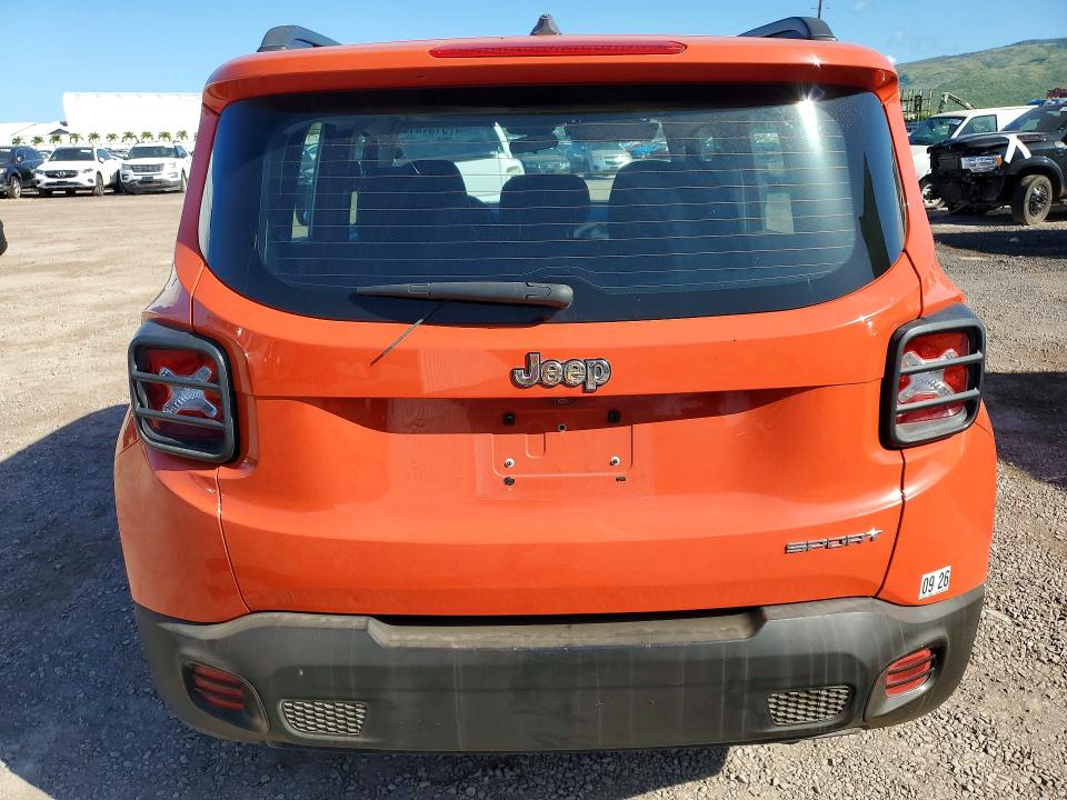 2015 Jeep Renegade VIN ZACCJAAT2FPC10370 COPART salvage auction — FRONT END, HI - CERTIFICATE OF SALVAGE, sold $2 on 2026-08-17 (photo 6)