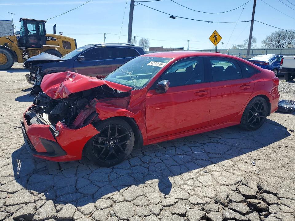 2022 Honda Civic VIN 2HGFE2F59NH571582 COPART salvage auction — FRONT END, IL - SALVAGE CERTIFICATE, sold $3,950 on 2026-07-03 (photo 1)