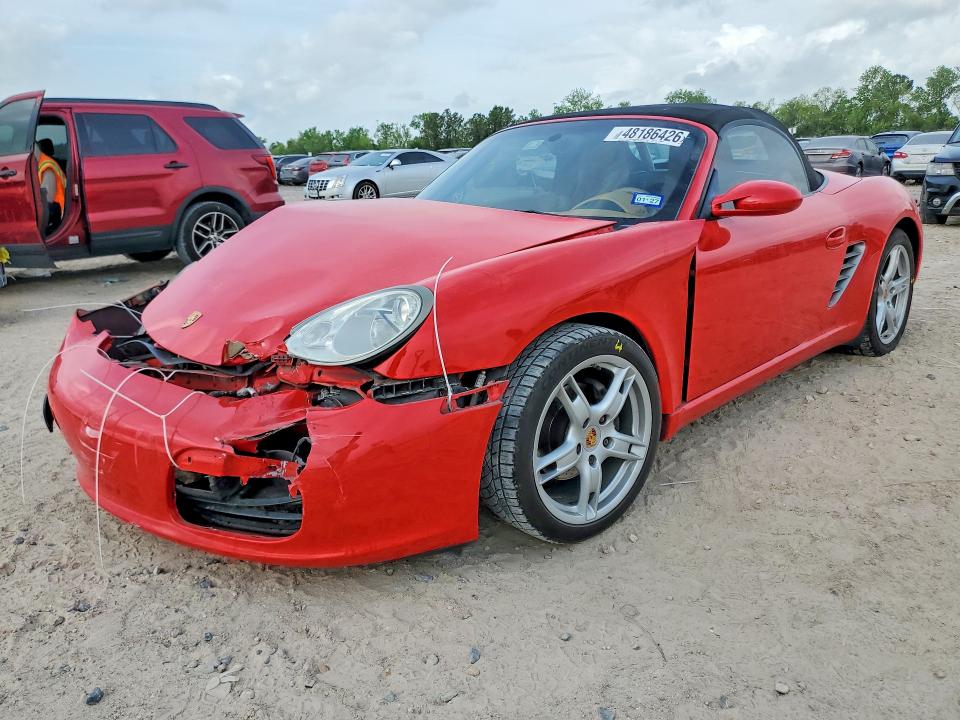 2007 Porsche Boxster VIN WP0CA29827U712334 COPART salvage auction — FRONT END, TX - SALVAGE VEHICLE TITLE, sold $2,150 on 2026-07-14 (photo 1)