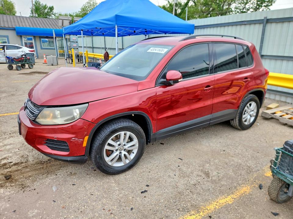 2015 Volkswagen Tiguan VIN WVGAV7AX7FW111334 COPART salvage auction — FRONT END, Ks - Cert Of Title-Salvage, sold $775 on 2026-07-27 (photo 1)