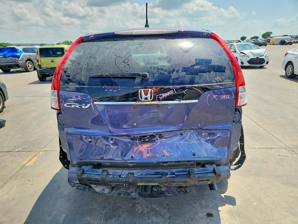 2012 Honda Cr-v VIN 3CZRM3H54CG704788 COPART salvage auction — REAR END, Tx - Salvage Vehicle Title, sold $3,750 on 2026-07-09 (photo 6)