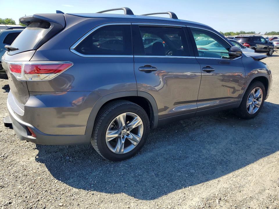 2015 Toyota Highlander VIN 5TDYKRFH1FS072197 COPART salvage auction — FRONT END, Ca - Salvage Certificate, sold $7,700 on 2026-07-09 (photo 3)