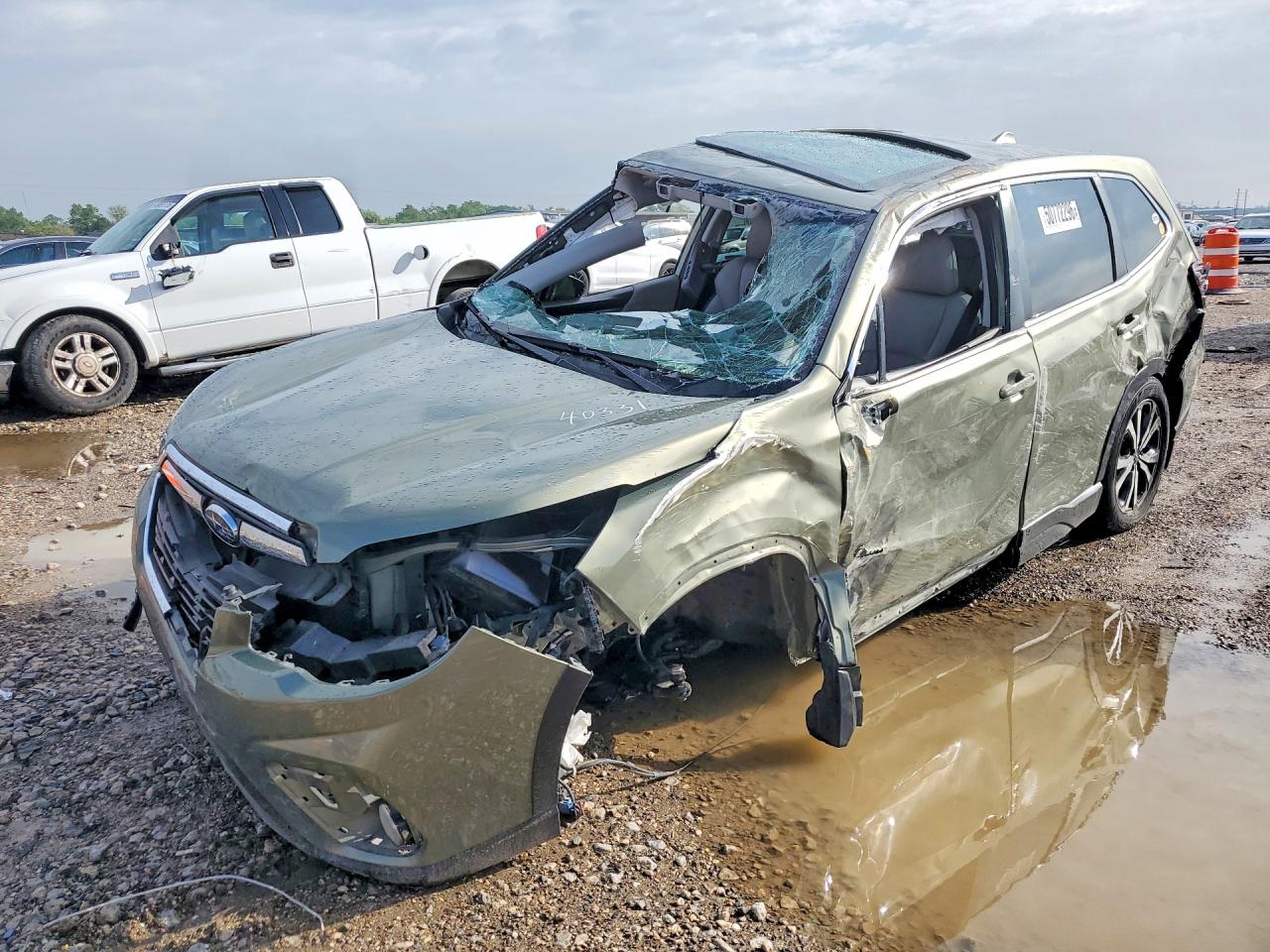 2021 Subaru Forester VIN JF2SKASC0MH459697 COPART salvage auction — Front End, TX - NONREPAIRABLE TITLE, sold $425 on 2026-07-09 (photo 1)