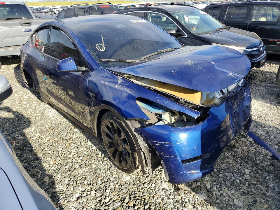 2021 Tesla Model y VIN 5YJYGAEE0MF216852 COPART salvage auction — FRONT END, Ca - Salvage Certificate, sold $3,800 on 2026-07-02 (photo 4)