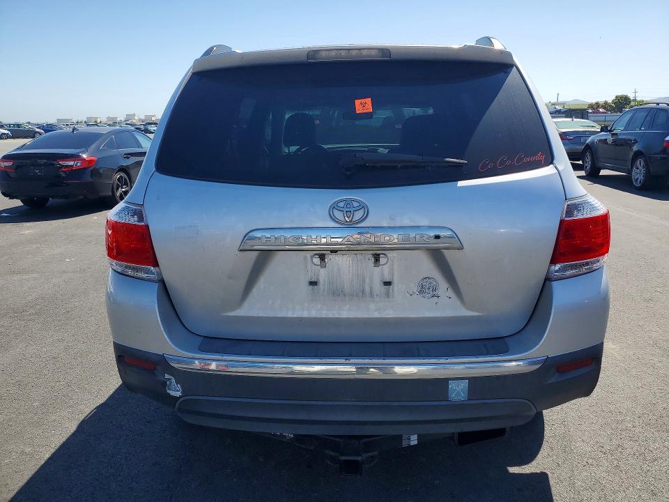 2013 Toyota Highlander VIN 5TDZK3EH4DS116600 COPART salvage auction — FRONT END, Ca - Salvage Certificate, sold $60 on 2026-07-27 (photo 6)