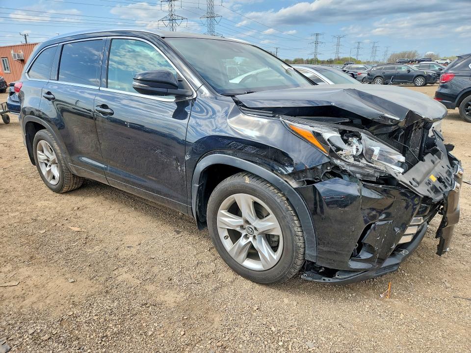 2017 Toyota Highlander VIN 5TDDZRFH2HS447091 COPART salvage auction — FRONT END, Il - Salvage Certificate, sold $9,400 on 2026-07-07 (photo 4)