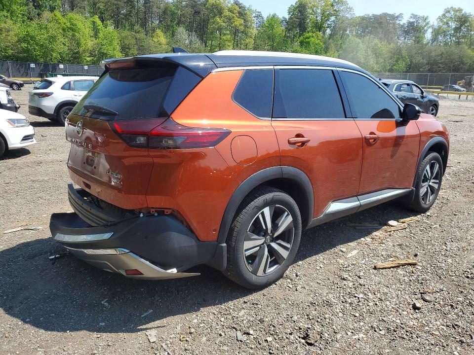 2021 Nissan Rogue VIN JN8AT3DD9MW321133 COPART salvage auction — REAR END, Md - Cert Of Salvage > 75% Damage, sold $5,200 on 2026-07-31 (photo 3)