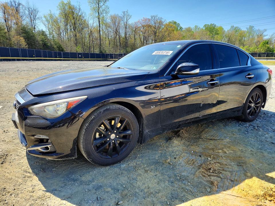 2015 Infiniti Q50 VIN JN1BV7AR0FM414268 COPART salvage auction — FRONT END, Md - Cert Of Salvage > 75% Damage, sold $1,800 on 2026-07-24 (photo 1)