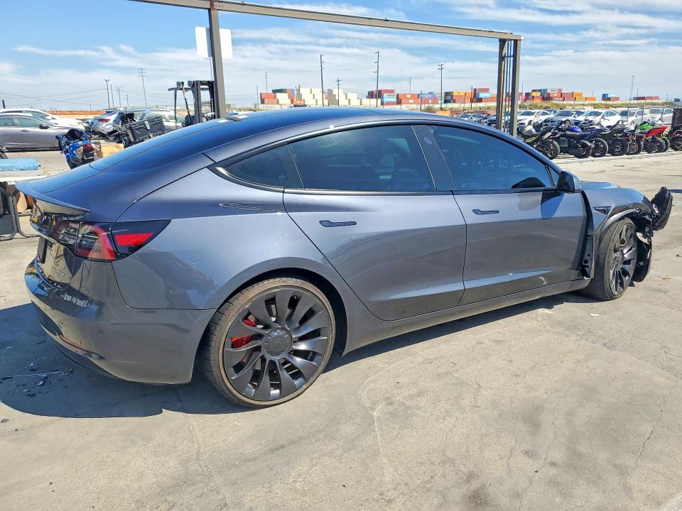 2023 Tesla Model 3 VIN 5YJ3E1EC2PF398914 COPART salvage auction — FRONT END, Ca - Salvage Certificate, sold $10,500 on 2026-07-31 (photo 3)