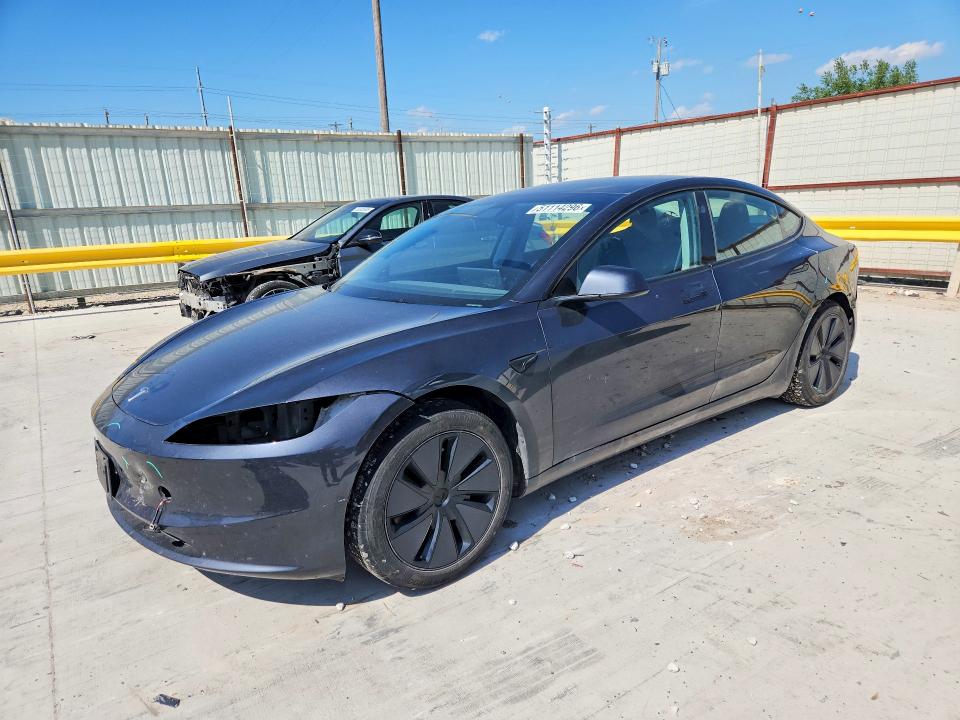 2025 Tesla Model 3 VIN 5YJ3E1EA2SF971186 COPART salvage auction — REAR END, Tx - Salvage Vehicle Title, sold $15,000 on 2026-07-24 (photo 1)