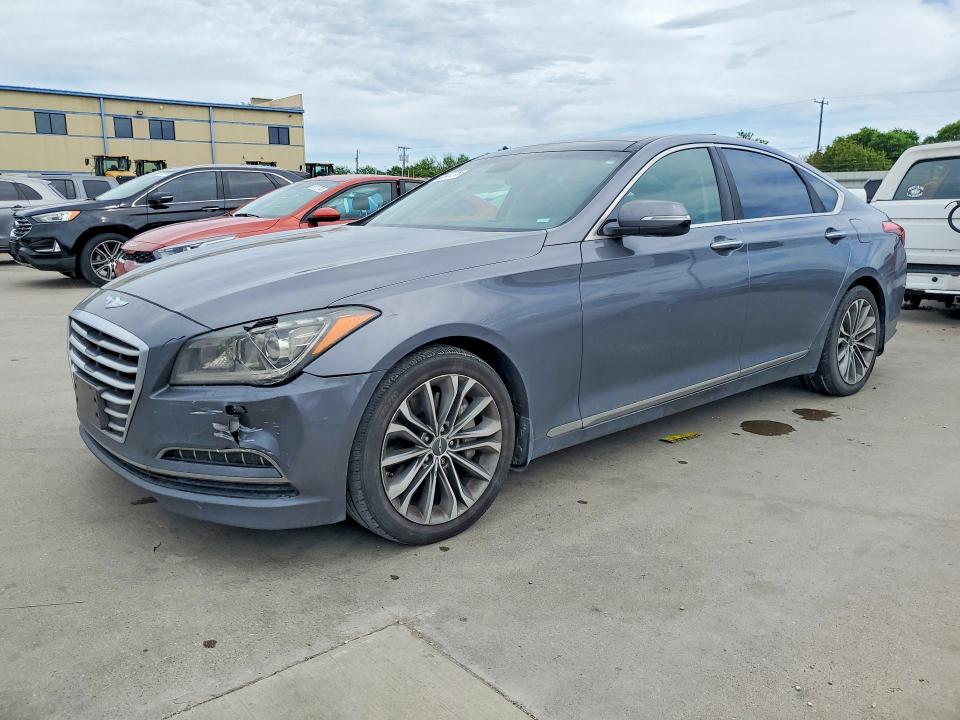 2015 Hyundai Genesis VIN KMHGN4JE6FU070603 COPART salvage auction — REAR END, Tx - Salvage Vehicle Title, sold $1,950 on 2026-07-27 (photo 1)